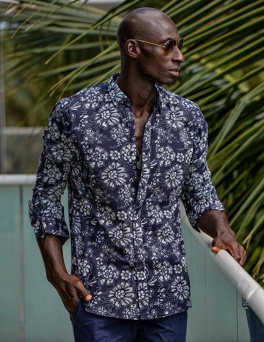 Men's St-Jean Lightweight Cotton Voile Shirt – Floral