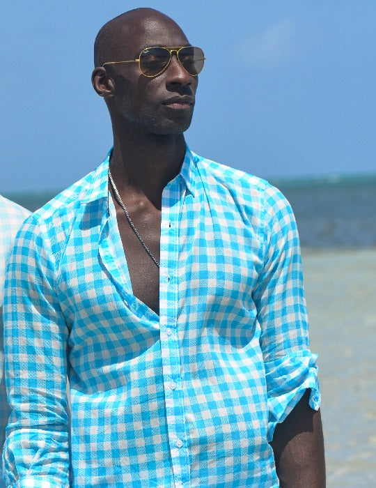 Men's St-Jean Lightweight Cotton Voile Shirt – Gingham