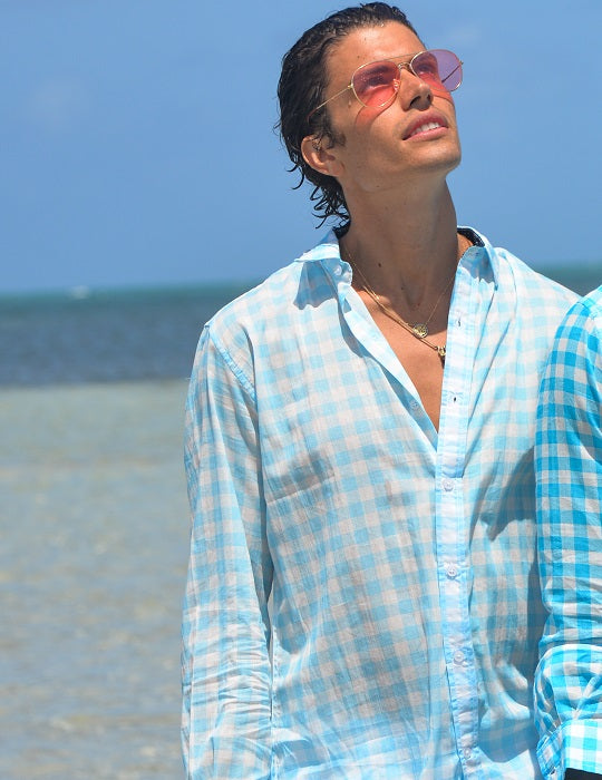 Men's St-Jean Lightweight Cotton Voile Shirt – Gingham