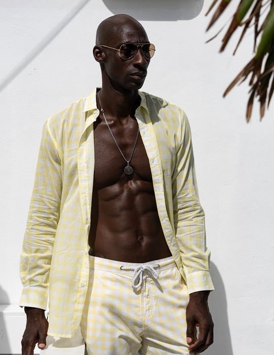 Men's St-Jean Lightweight Cotton Voile Shirt – Gingham