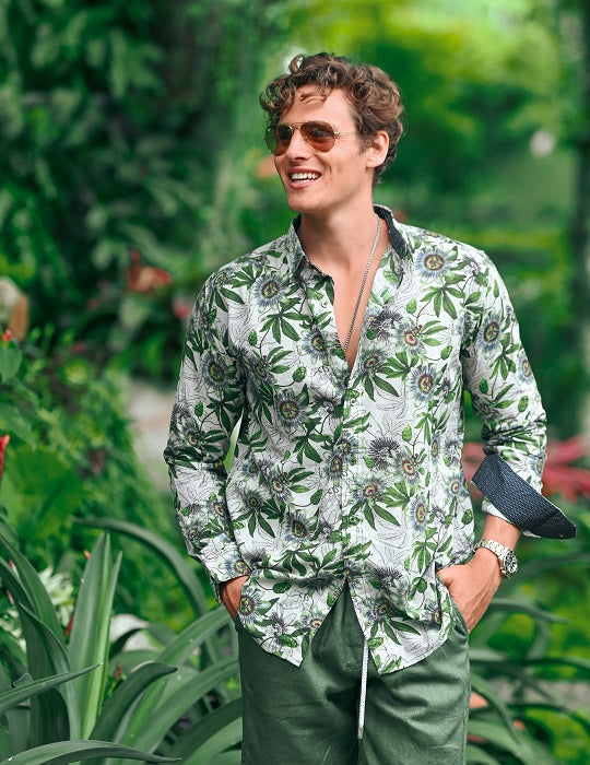 Men's St-Jean Lightweight Cotton Voile Shirt – Passion Floral