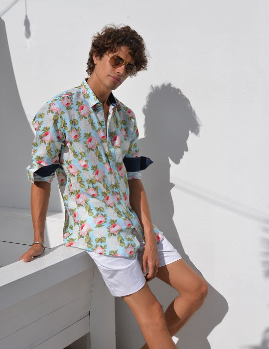 Men's St-Jean Lightweight Cotton Voile Shirt – Peony