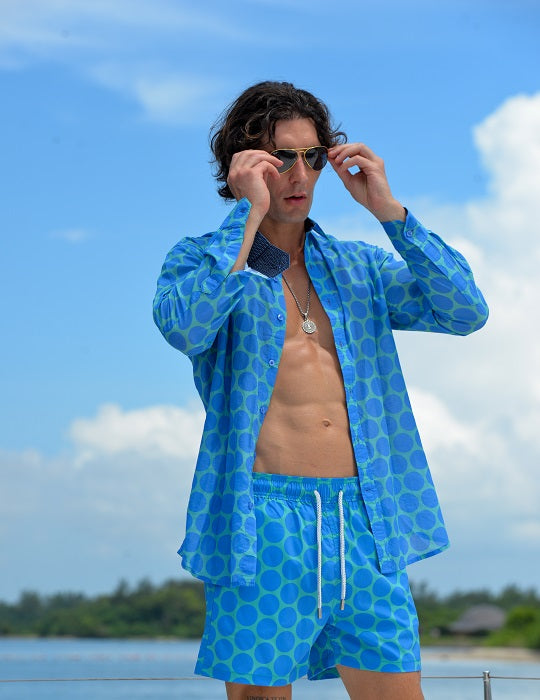 Men's St-Jean Lightweight Cotton Voile Shirt – Polka Dots