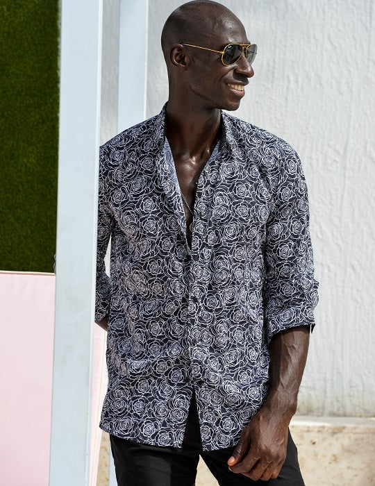 Men's St-Jean Lightweight Cotton Voile Shirt – Roses