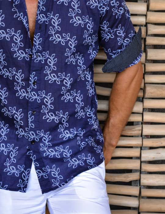 Men's St-Jean Lightweight Cotton Voile Shirt – Shibori Fern