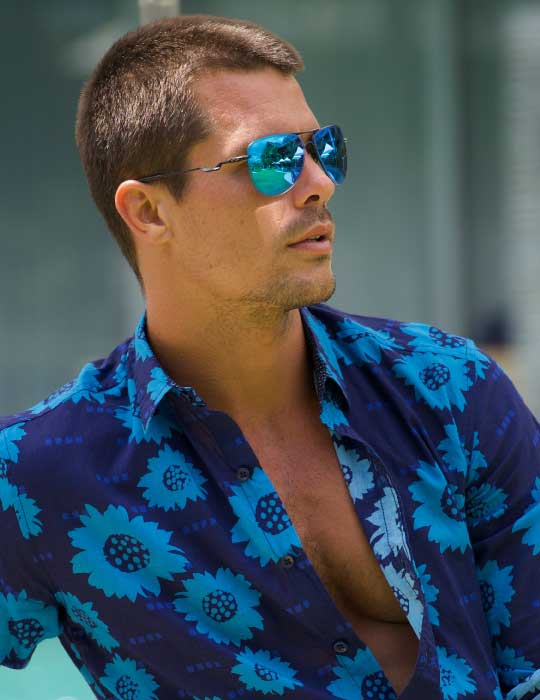 Men's St-Jean Lightweight Cotton Voile Shirt – Shibori Flowers