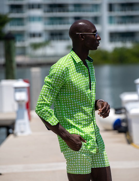 Men's St-Jean Lightweight Cotton Voile Shirt – Small Gingham