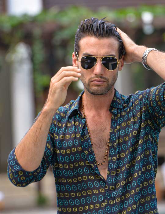 Men's St-Jean Lightweight Cotton Voile Shirt – Black Stamp