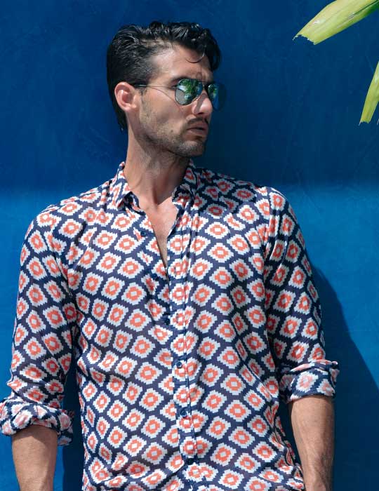 Men's St-Jean Lightweight Cotton Voile Shirt – Tetris