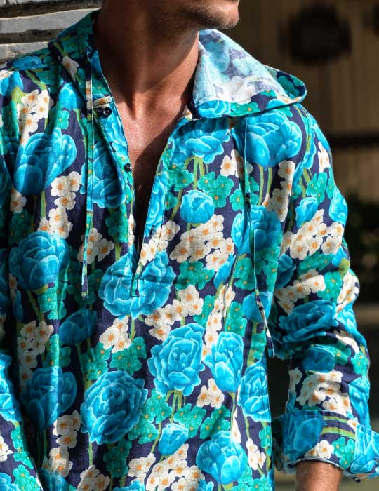 Men's Venice Beach Patterned Linen Hoodies