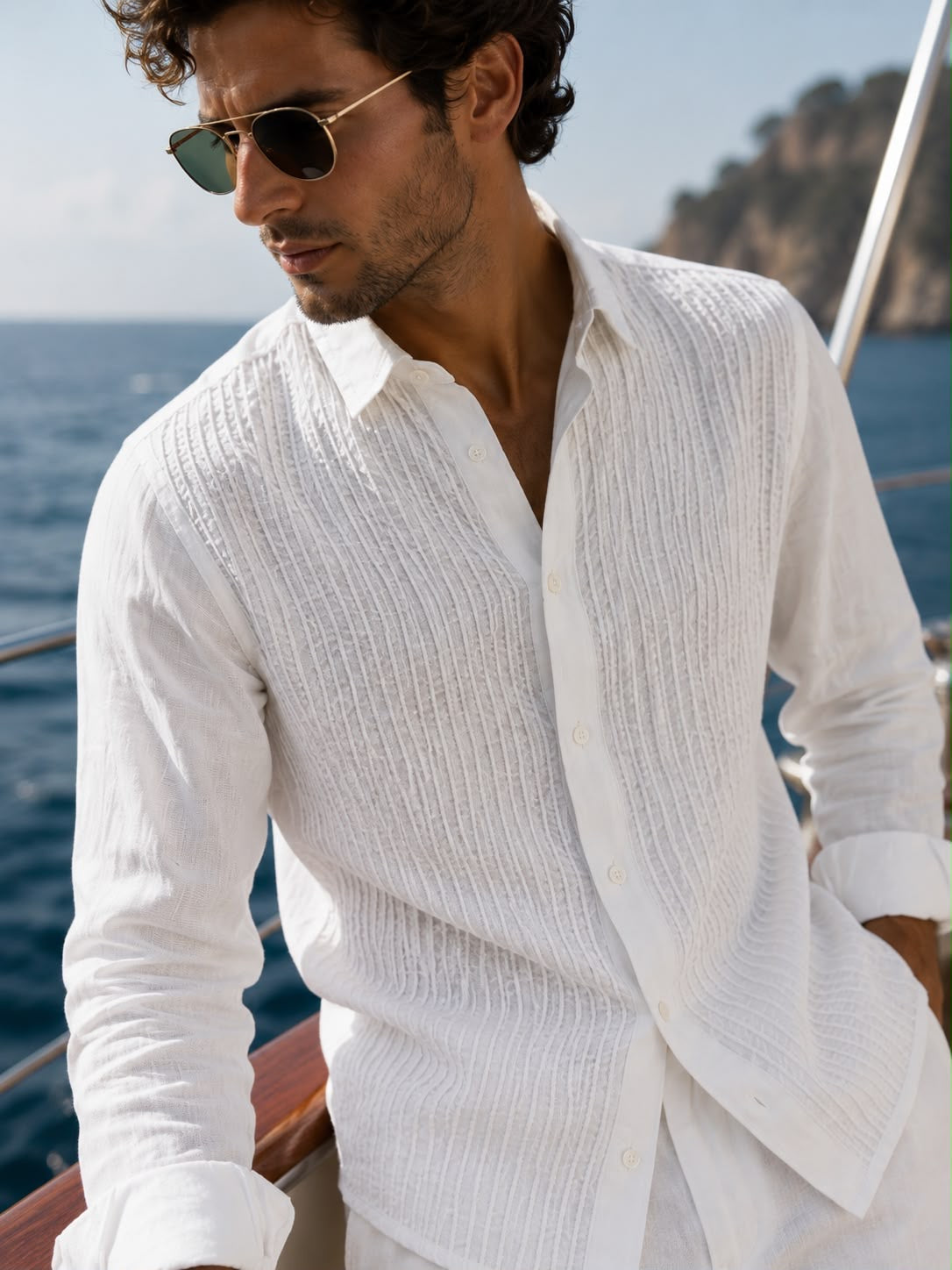 Riva Corded Cotton Voile Shirt
