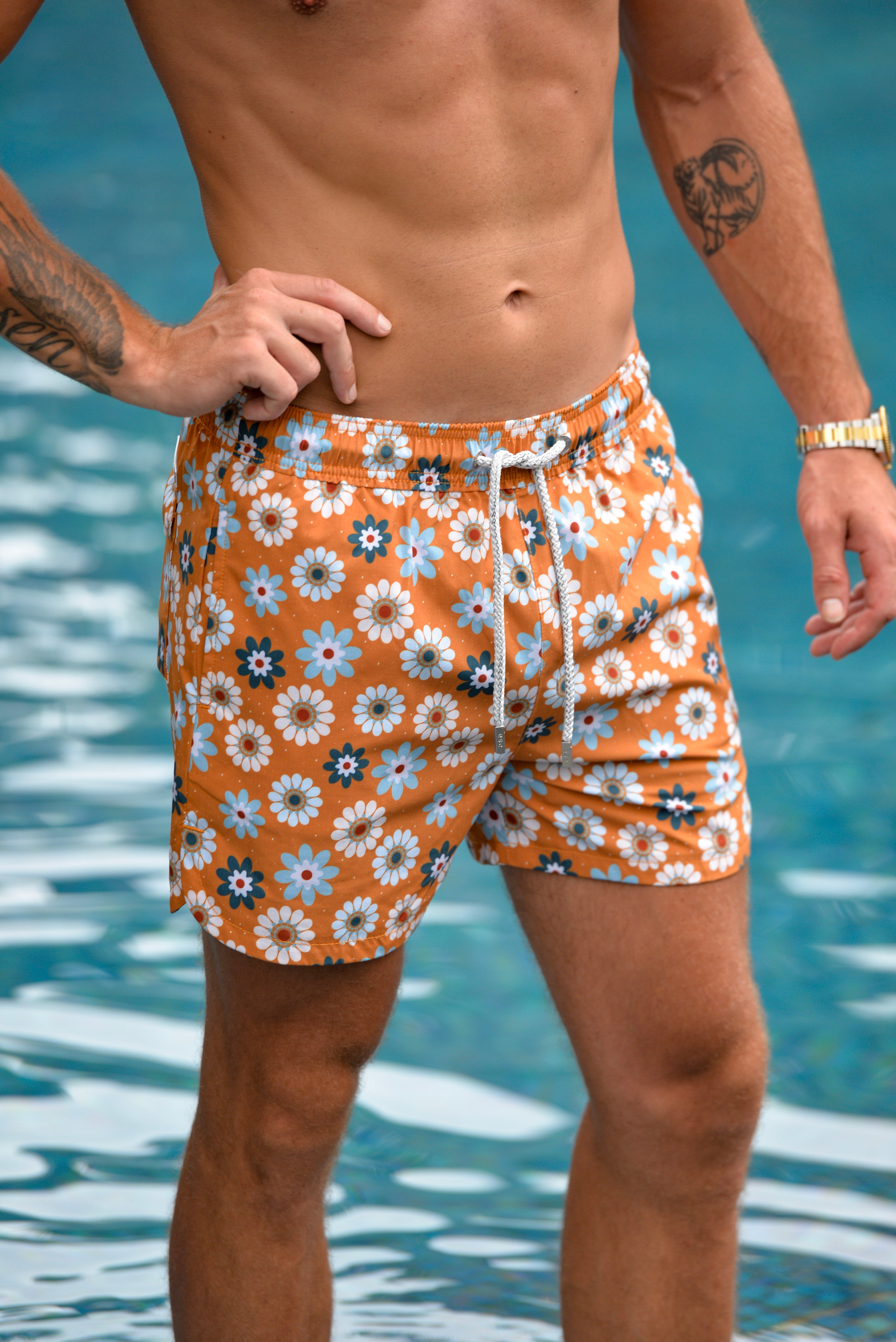 Men's Lebron Sports Swim Shorts - Sunset Bloom