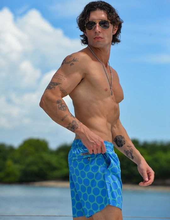 Men's Pier Sports Swim Shorts - Polka Dots