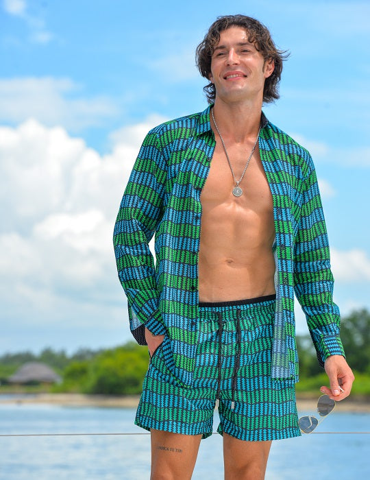 Men's Cannes Sports Swim Shorts - Digital Wave