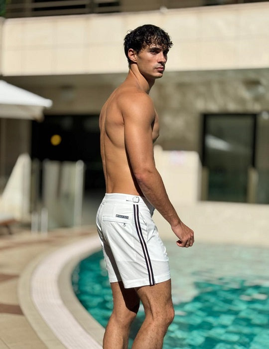 Hamptons Tailored Swim Shorts - Racing Stripes