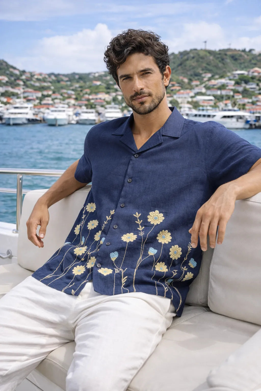 The Gustavia Bloom Linen Shirt for Men