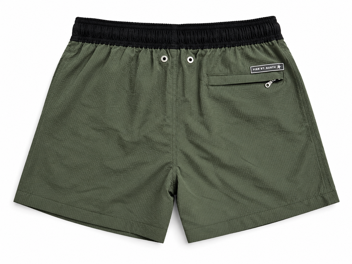 Pier Terra Collection - Pier St Barth Military Green Swim Shorts