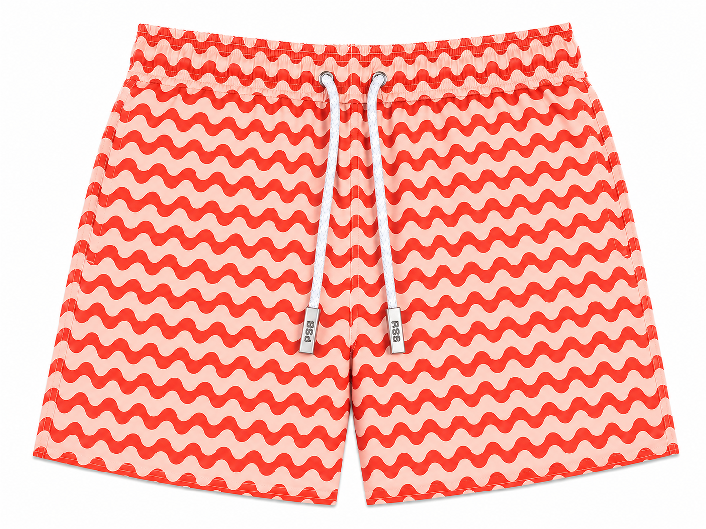 Men's Pier Sports Swim Shorts - Orange and Peach Waves