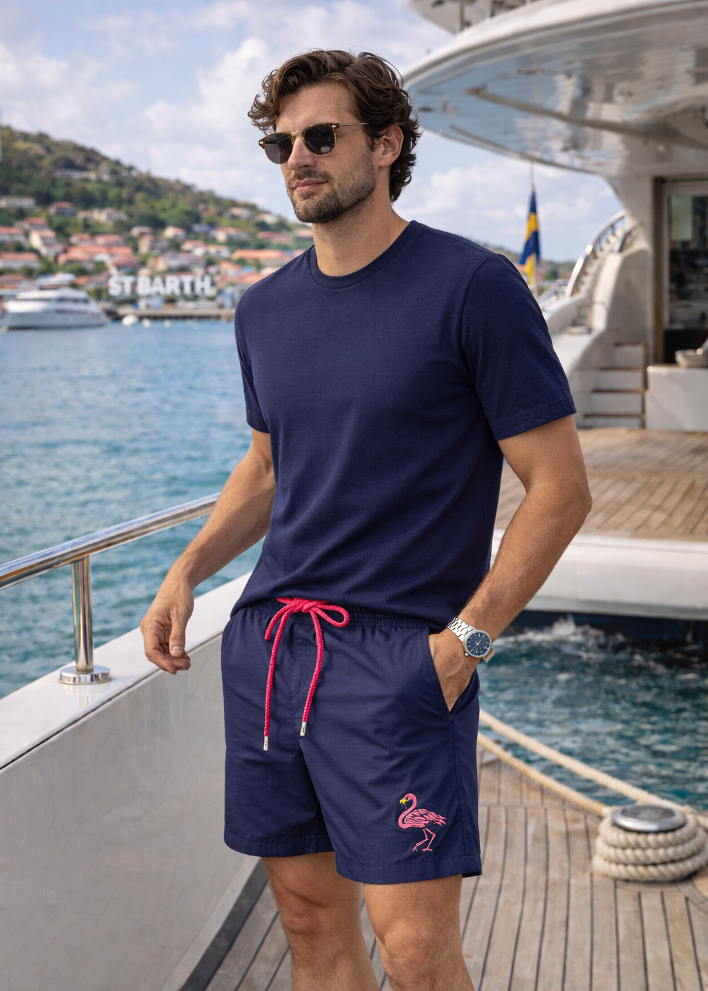 Men's Pier Sports Swim Shorts - Flamant St Barth