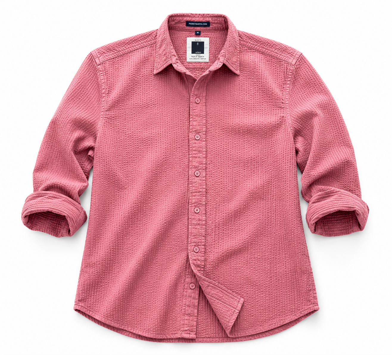 Men's Palmer Solid Organic Cotton Seersucker Shirt