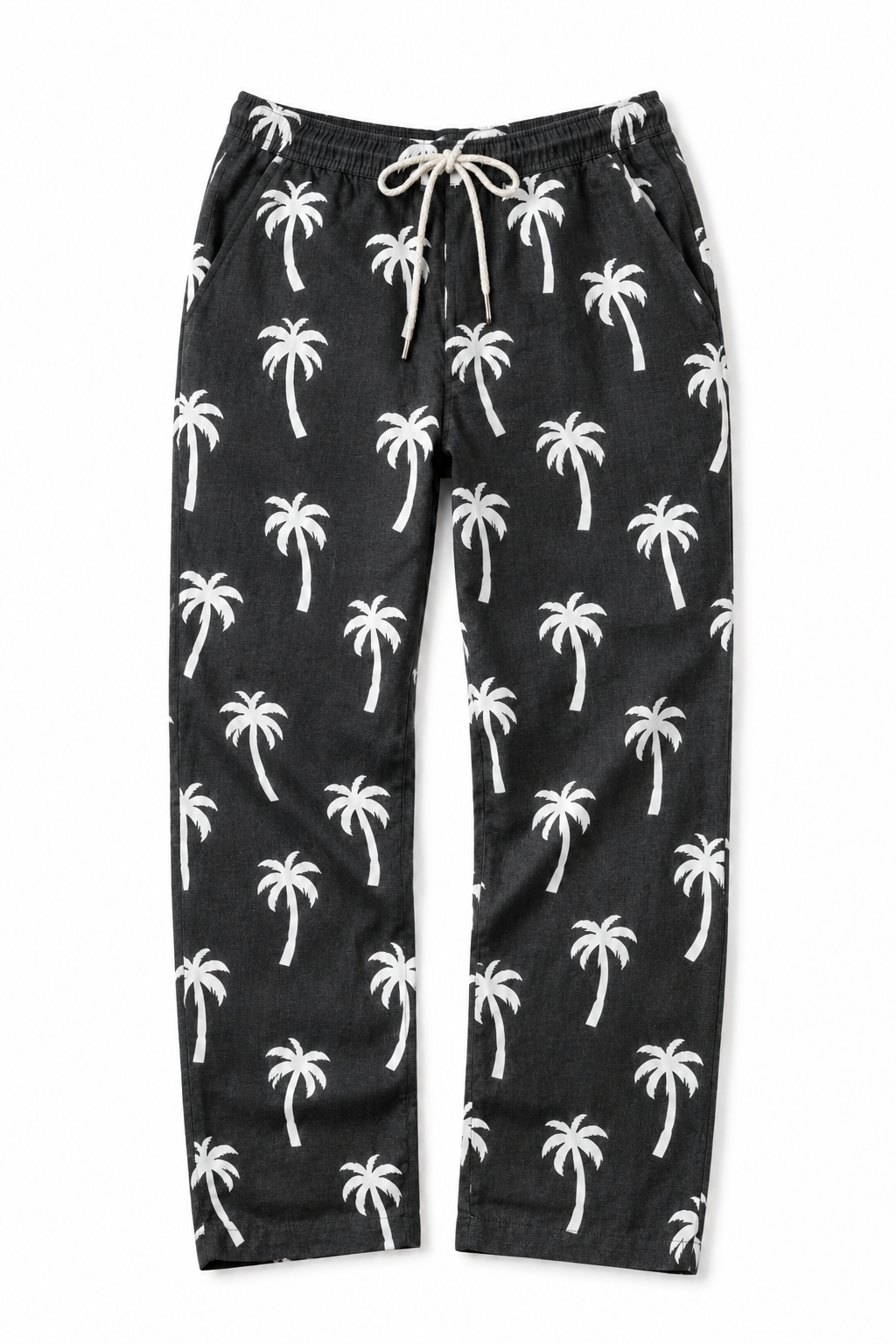 Men's Bahamas Patterned Linen Pants - Palm