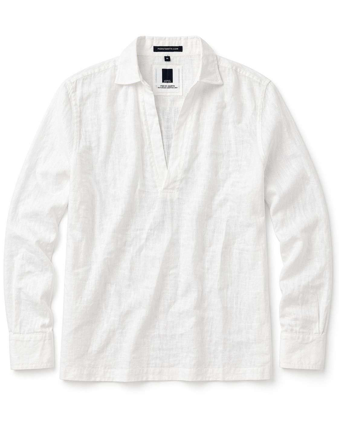 Men's Mariner V Placket Pull On Linen Shirt