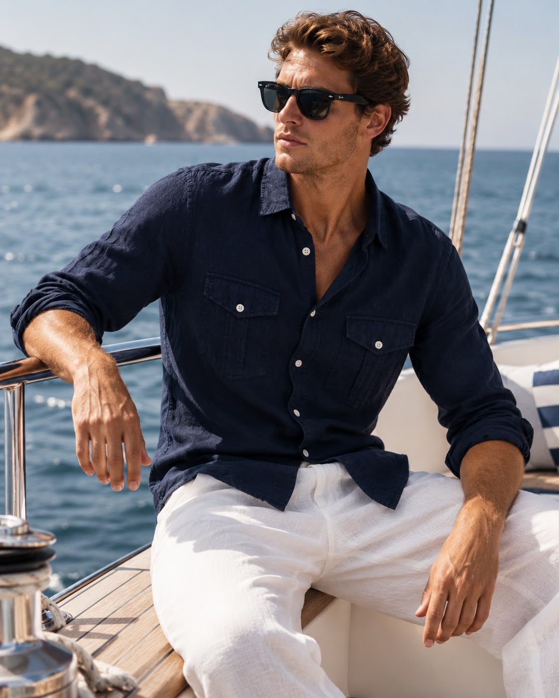 Men's Long Sleeve Wayfarer Utility Linen Shirt