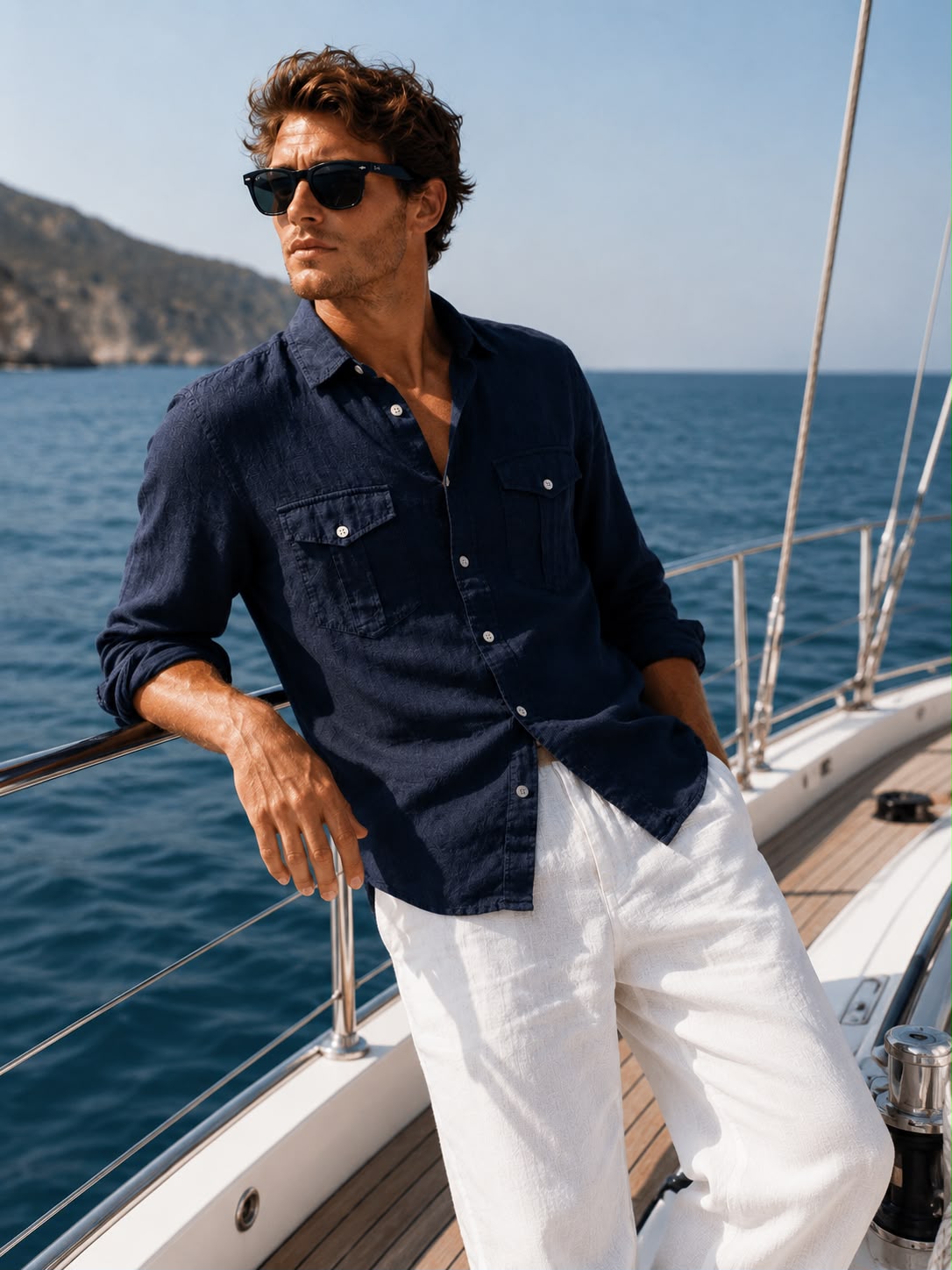 Men's Long Sleeve Wayfarer Utility Linen Shirt