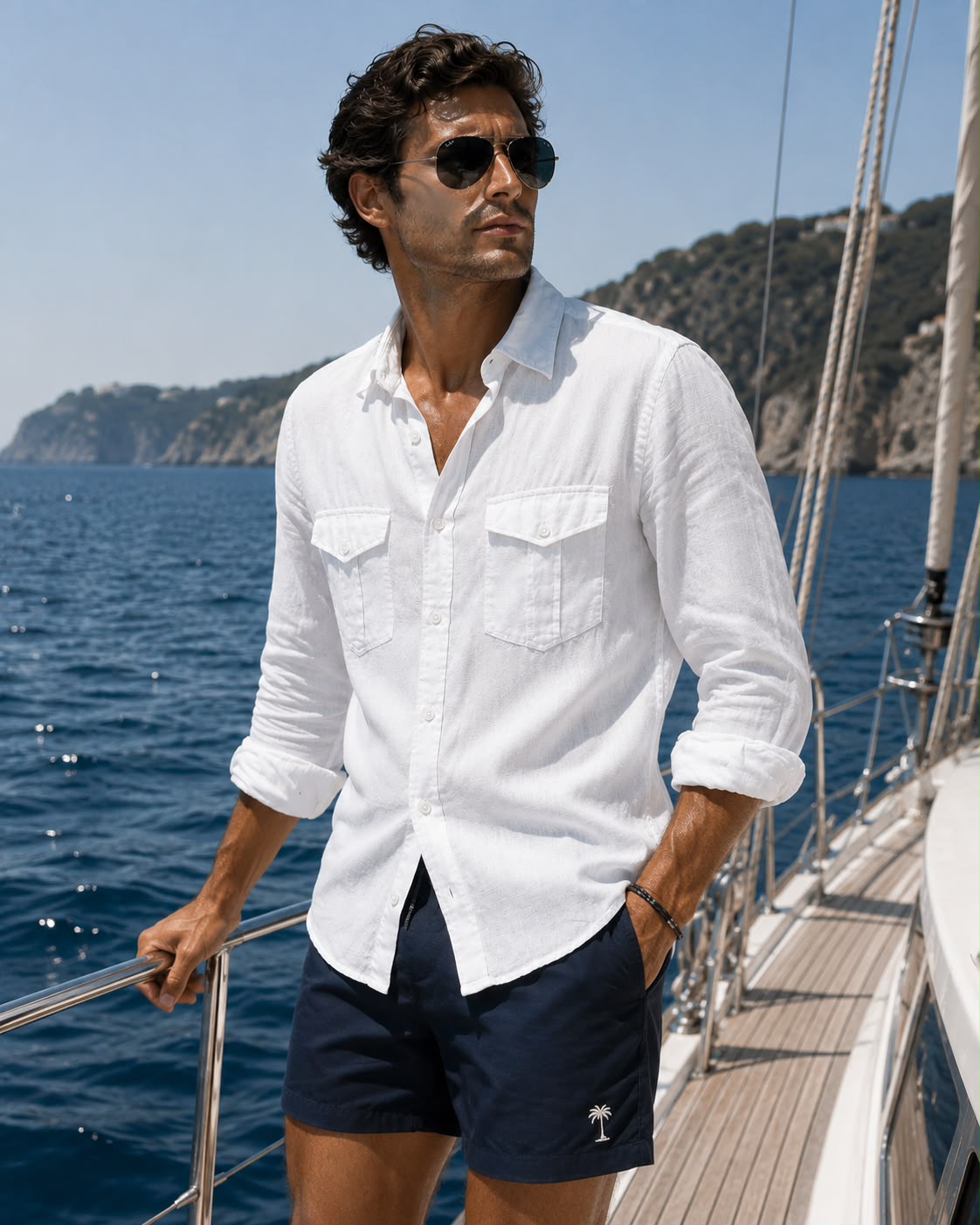 Men's Long Sleeve Wayfarer Utility Linen Shirt
