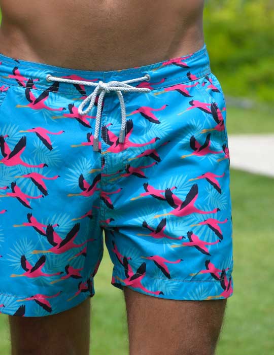 Men's Bora Bora Tailored Swim Shorts - Flamingo