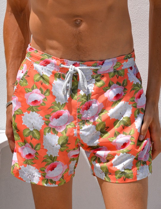 Bora Bora Tailored Swim Shorts - Peony