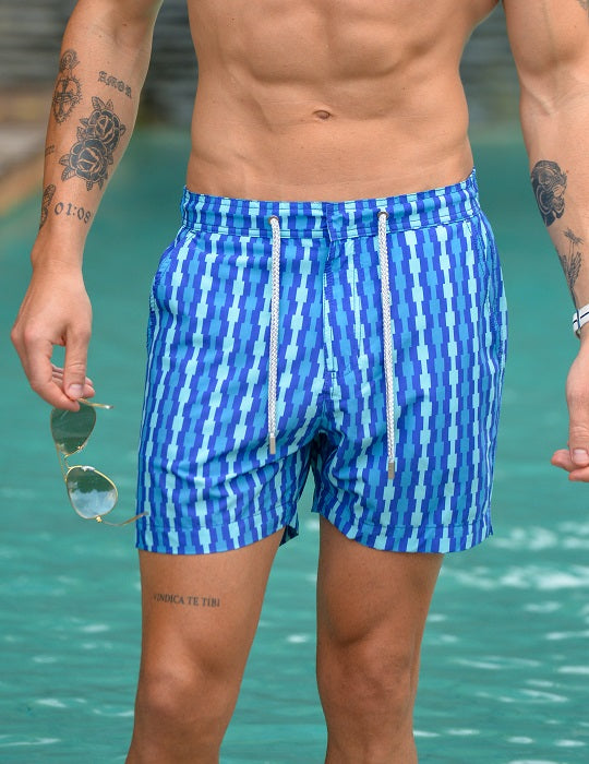 Bora Bora Tailored Swim Shorts - Squares