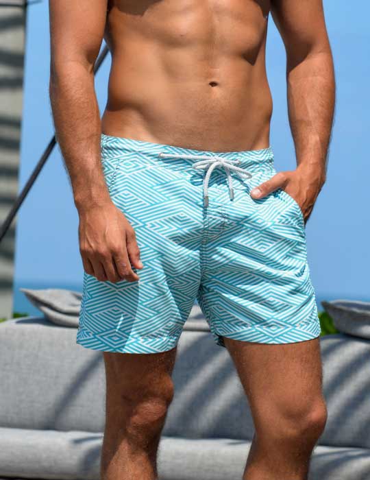 Men's Bora Bora Tailored Swim Shorts - Zig Zag Maze