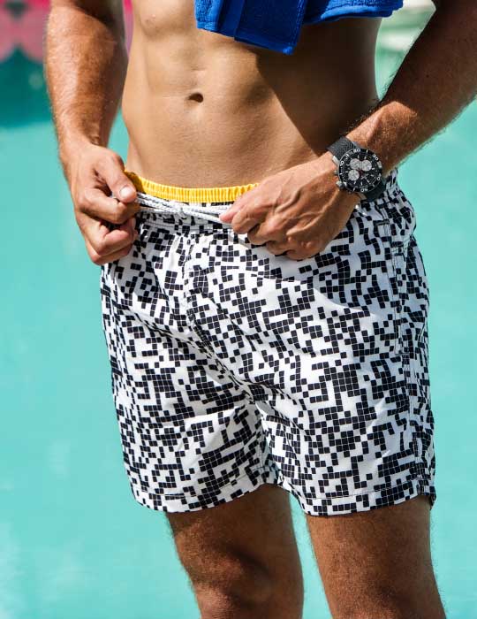 Men's Cannes Sports Swim Shorts - Morse Code