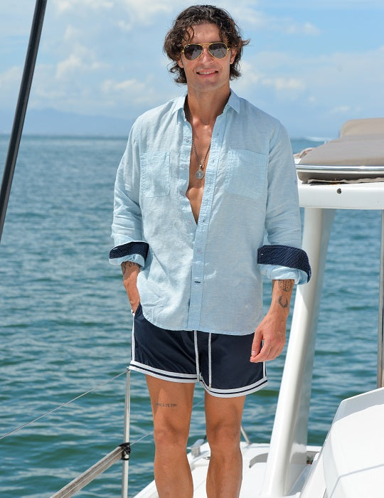 Corsica Utility Long Sleeve Linen Shirts