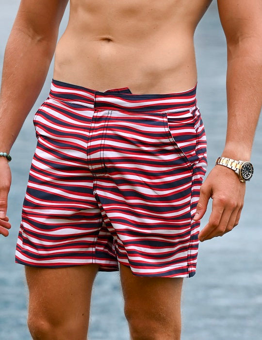 Gustavia Patterned Tailored Swim Shorts - Ripple