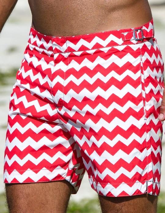 Hamptons Tailored Swim Shorts - Chevron