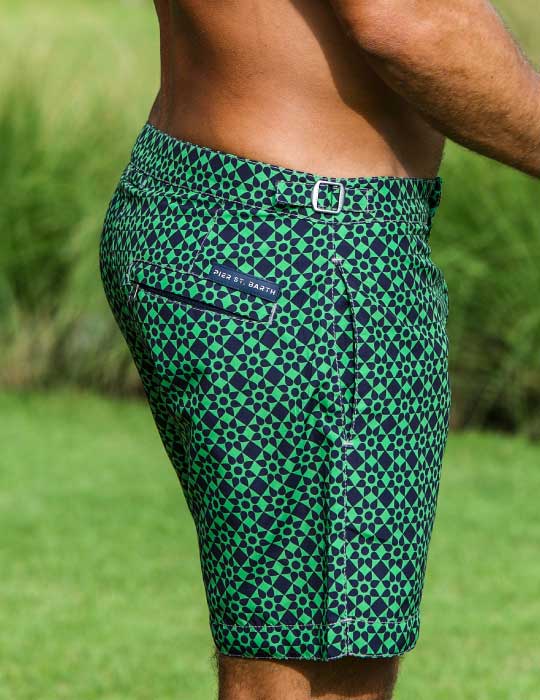 Hamptons Tailored Swim Shorts - Geo Flower