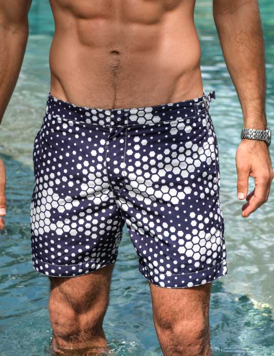 Hamptons Tailored Swim Shorts - Honeycomb