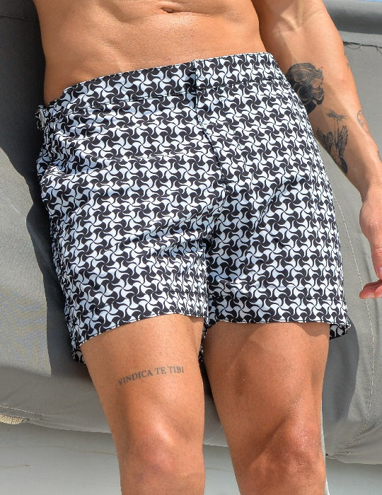 Hamptons Tailored Swim Shorts - Pinwheel