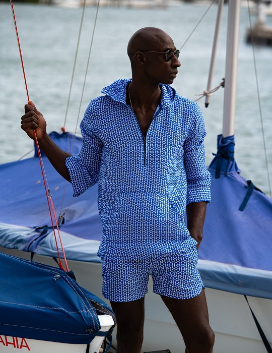 Long Beach Patterned Linen Hoodies