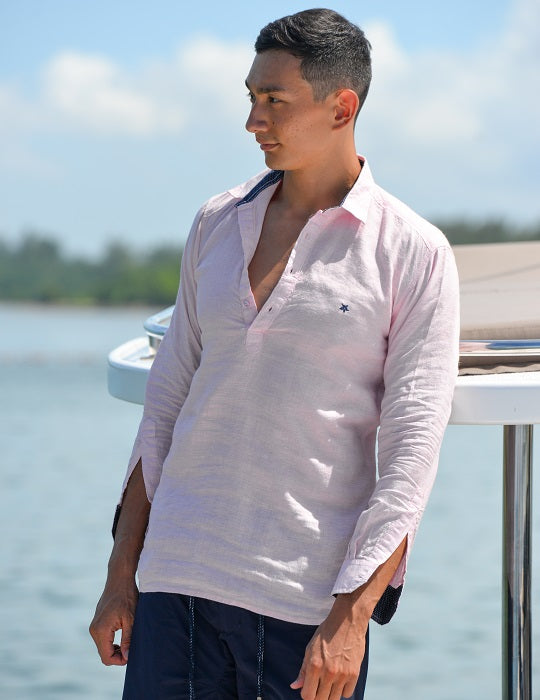 Sardinia Long Sleeve Pull on Linen Shirts