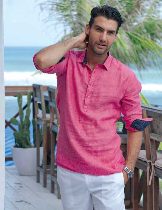Sardinia Long Sleeve Pull on Linen Shirts