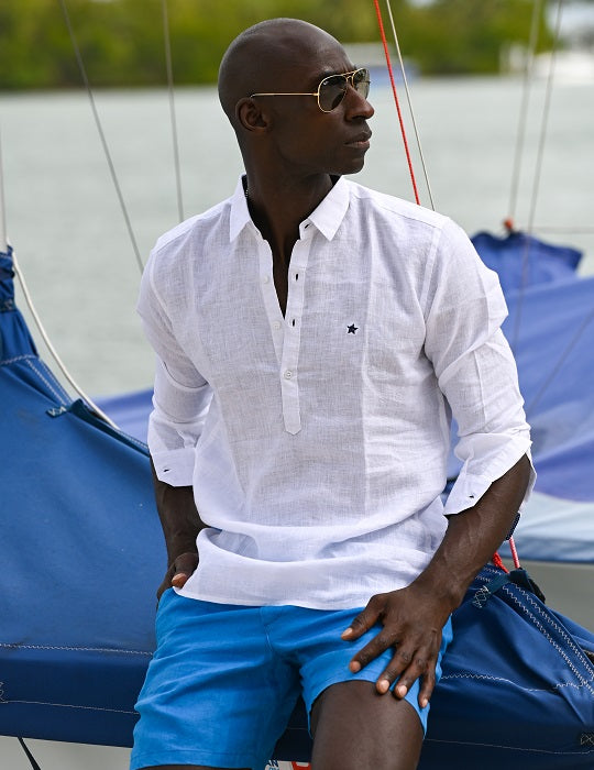 Sardinia Long Sleeve Pull on Linen Shirts