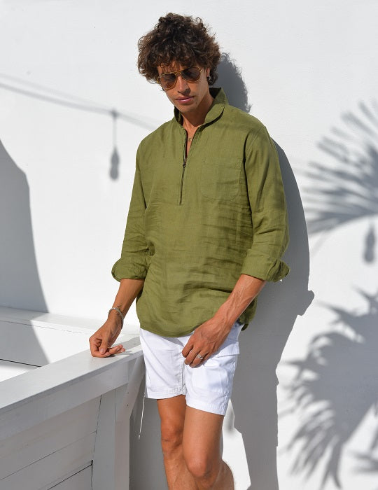 Men's Sorrento Solid Linen Shirts