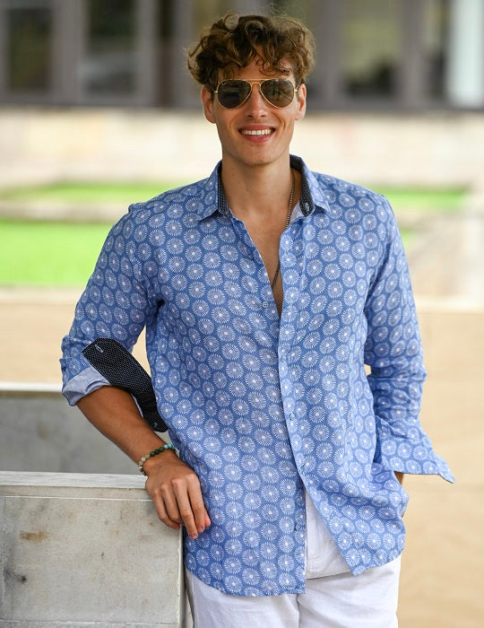 Men's St-Jean Lightweight Cotton Voile Shirt – Riviera Bloom