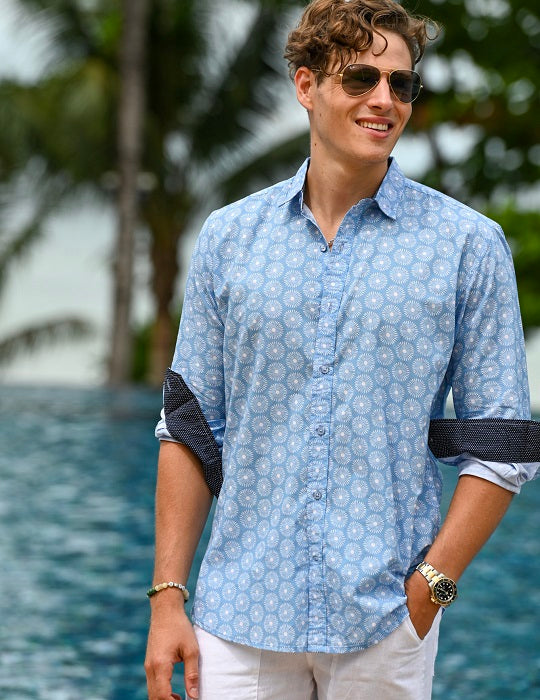 Men's St-Jean Lightweight Cotton Voile Shirt – Riviera Bloom