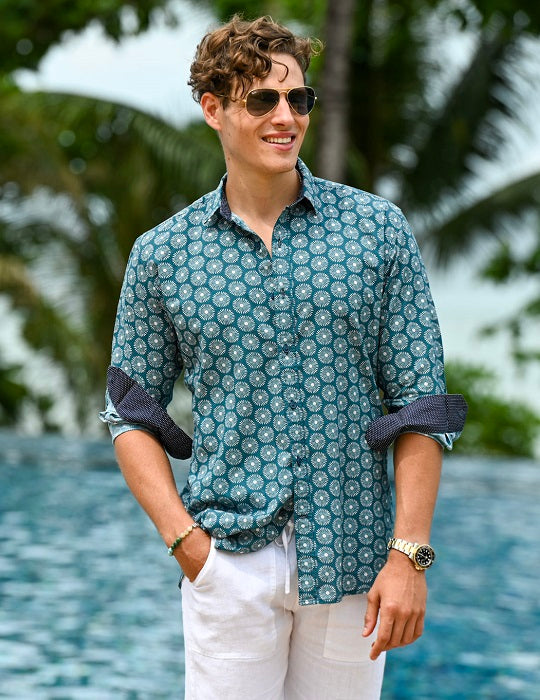 Men's St-Jean Lightweight Cotton Voile Shirt – Riviera Bloom