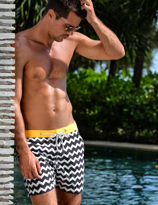 Bora Bora Tailored Swim Shorts - Nautical Wave