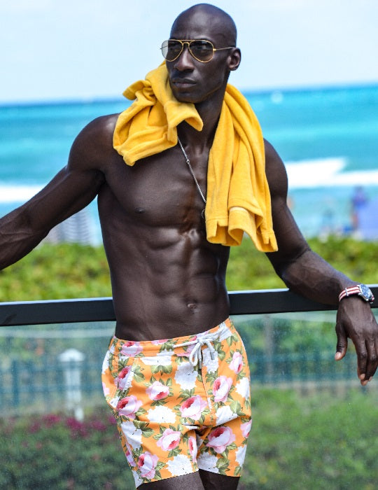 Bora Bora Tailored Swim Shorts - Peony